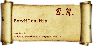 Beráts Mia névjegykártya